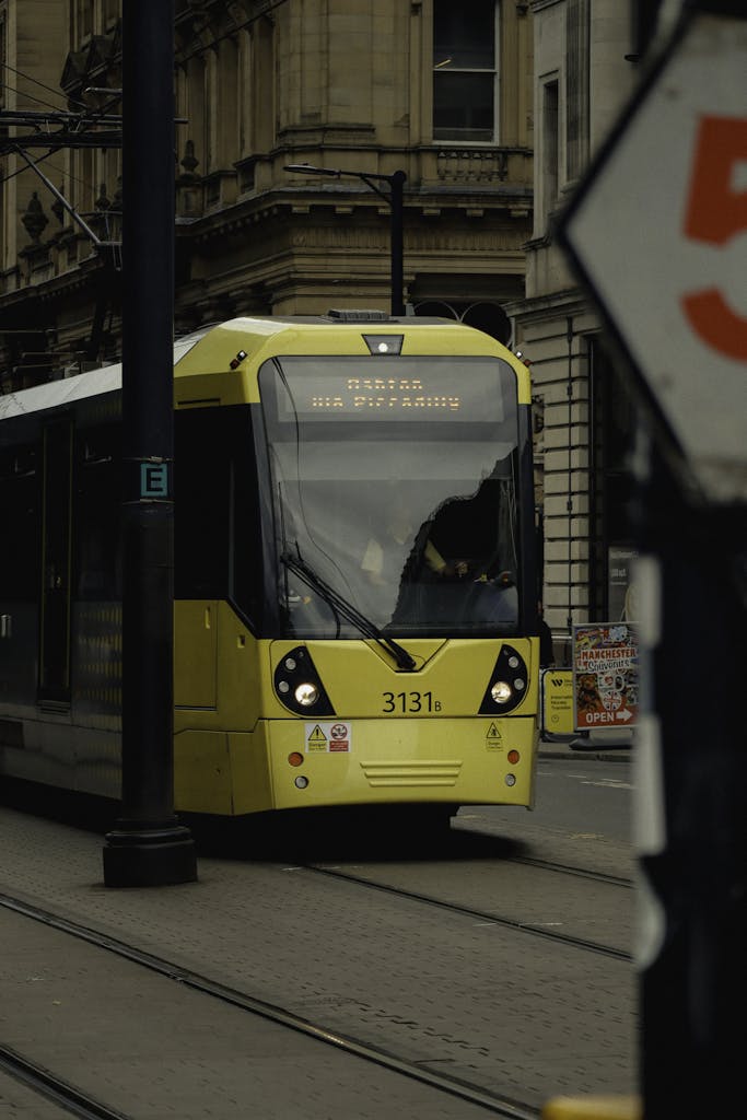manchester at christmas time tram